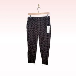 Nwt ANTHROPOLOGIE MARRAKECH brown & burgundy print jogger pants (Sz S